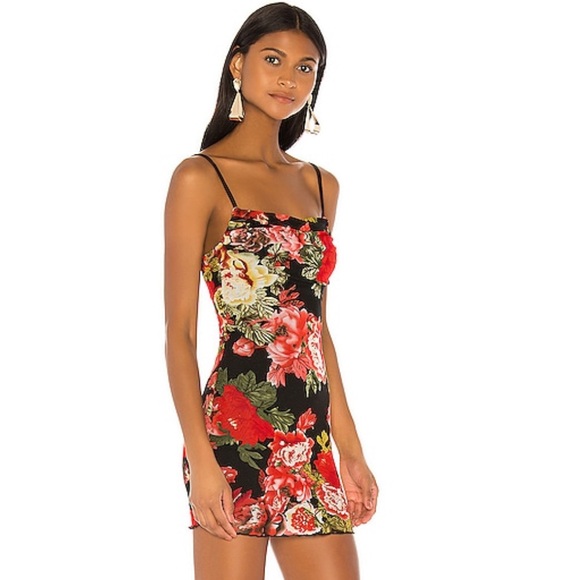 Marnie Mini Dress in Black Floral Superdown - Picture 4 of 10